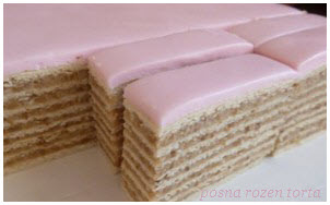 posna rozen torta recept